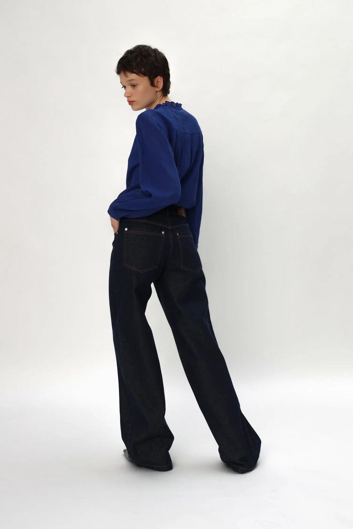 Stella Nova Lurex Demin Jeans Pants 295 Blue Lurex