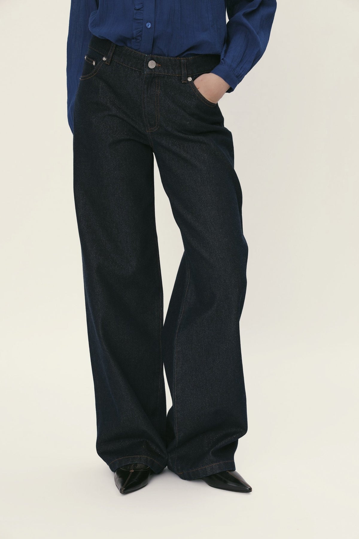 Stella Nova Lurex Demin Jeans Pants 295 Blue Lurex