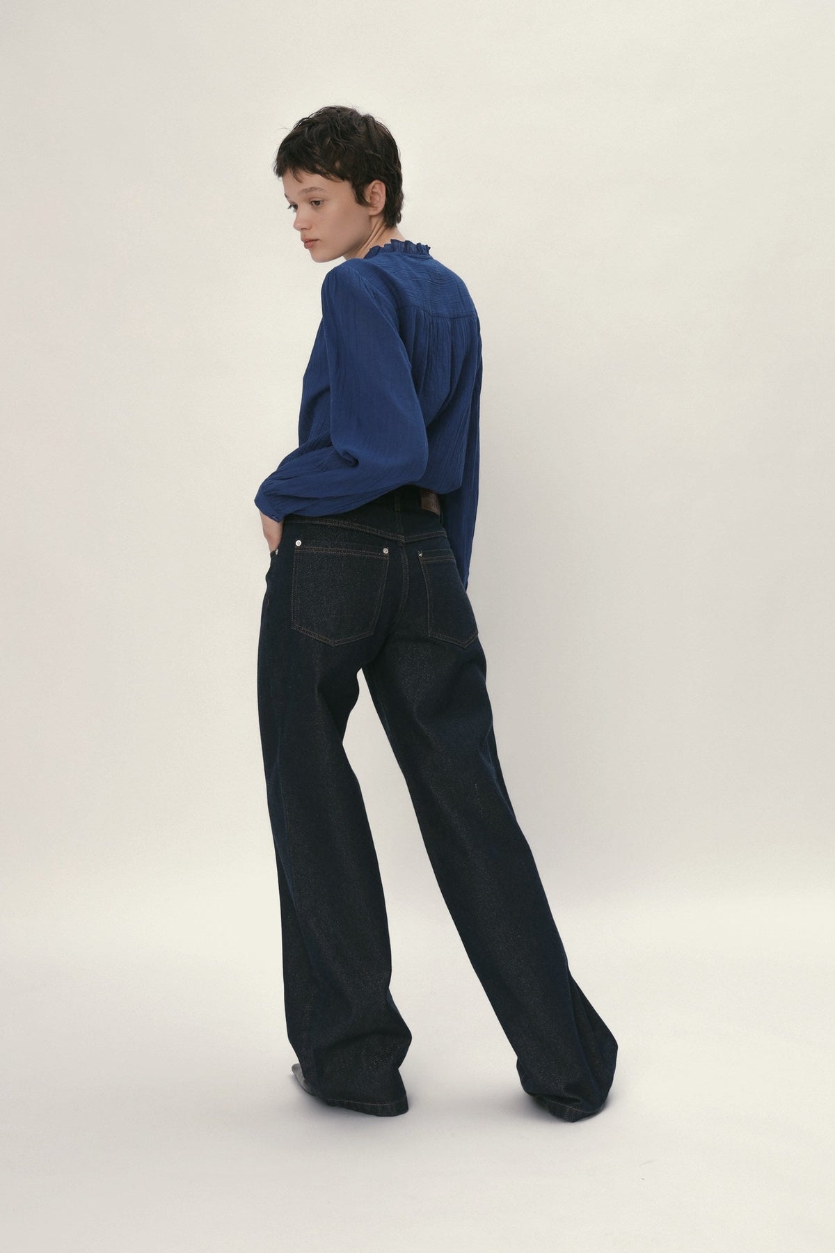 Stella Nova Lurex Demin Jeans Pants 295 Blue Lurex