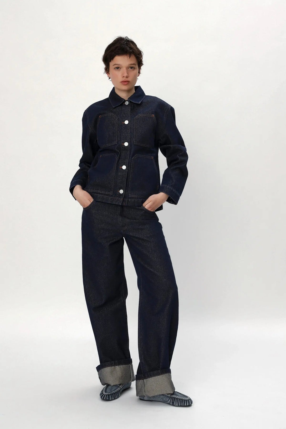 Stella Nova Lurex Denim Shirt Shirt 295 Blue Lurex