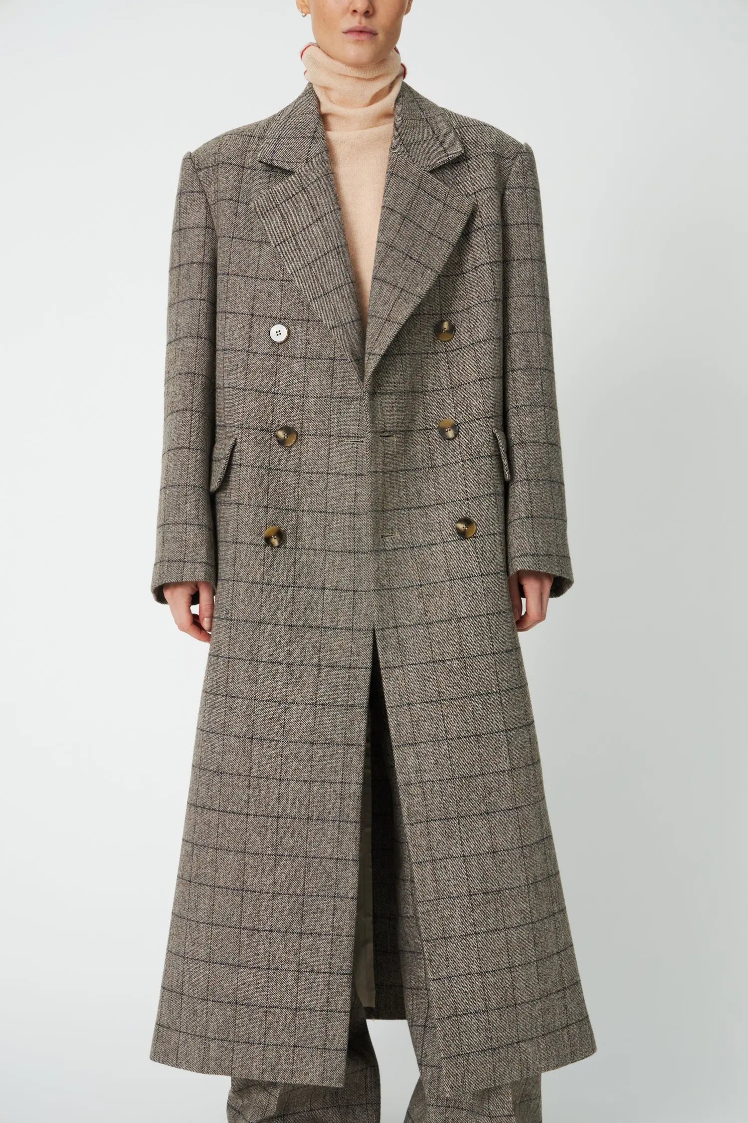 Stella Nova Masculine Oversized Coat Coat 917 Warm Grey Mélange