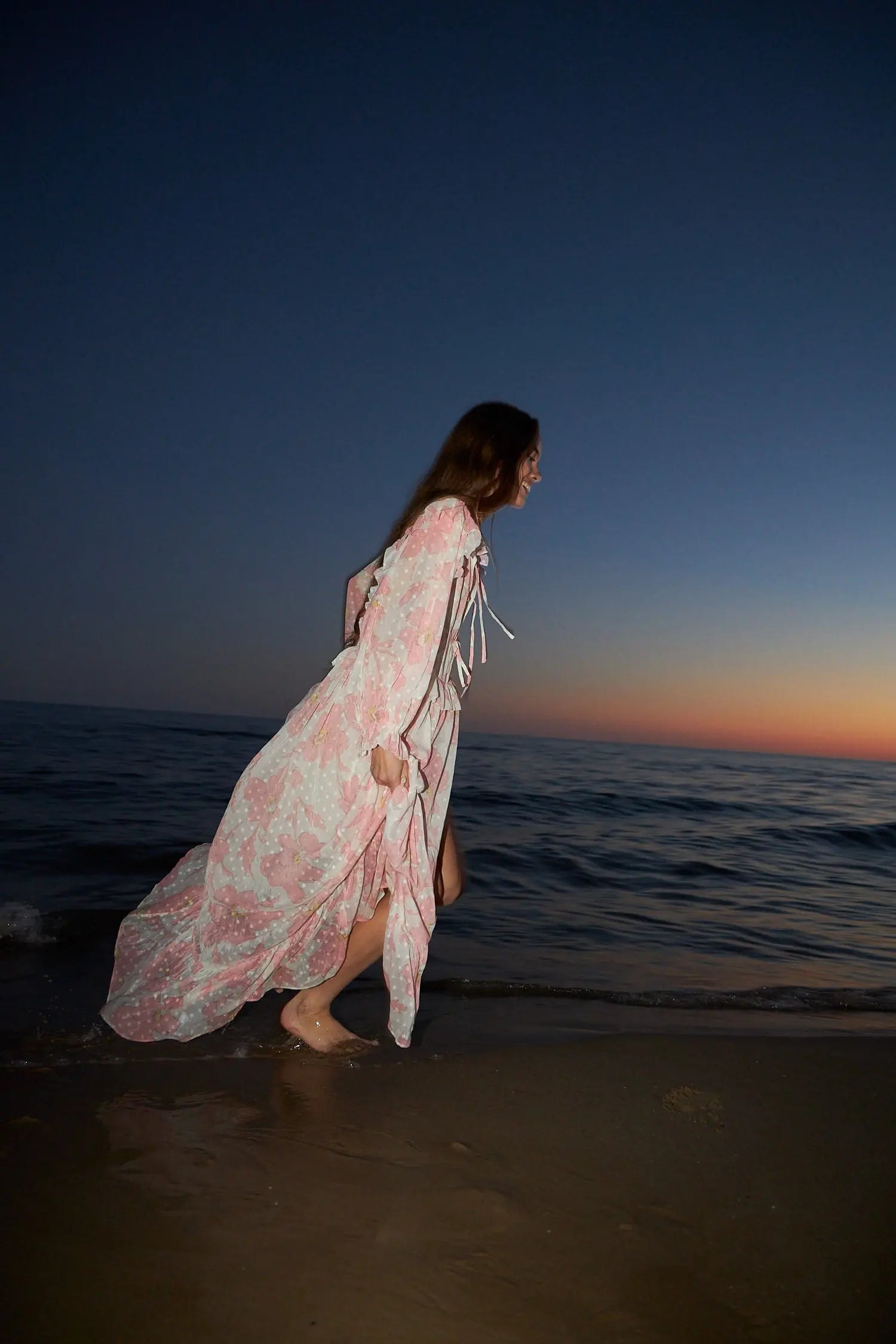 Stella Nova Maxi chiffon printed dress Dress 662 Soft Pink