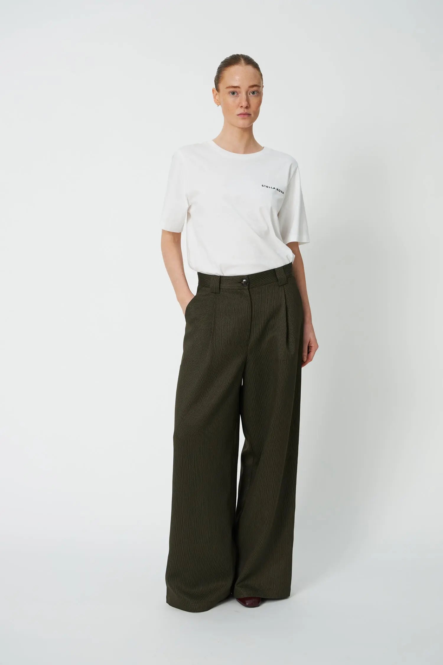 Stella Nova Mid-Waist Loose Suiting Pants Pants 258 Army
