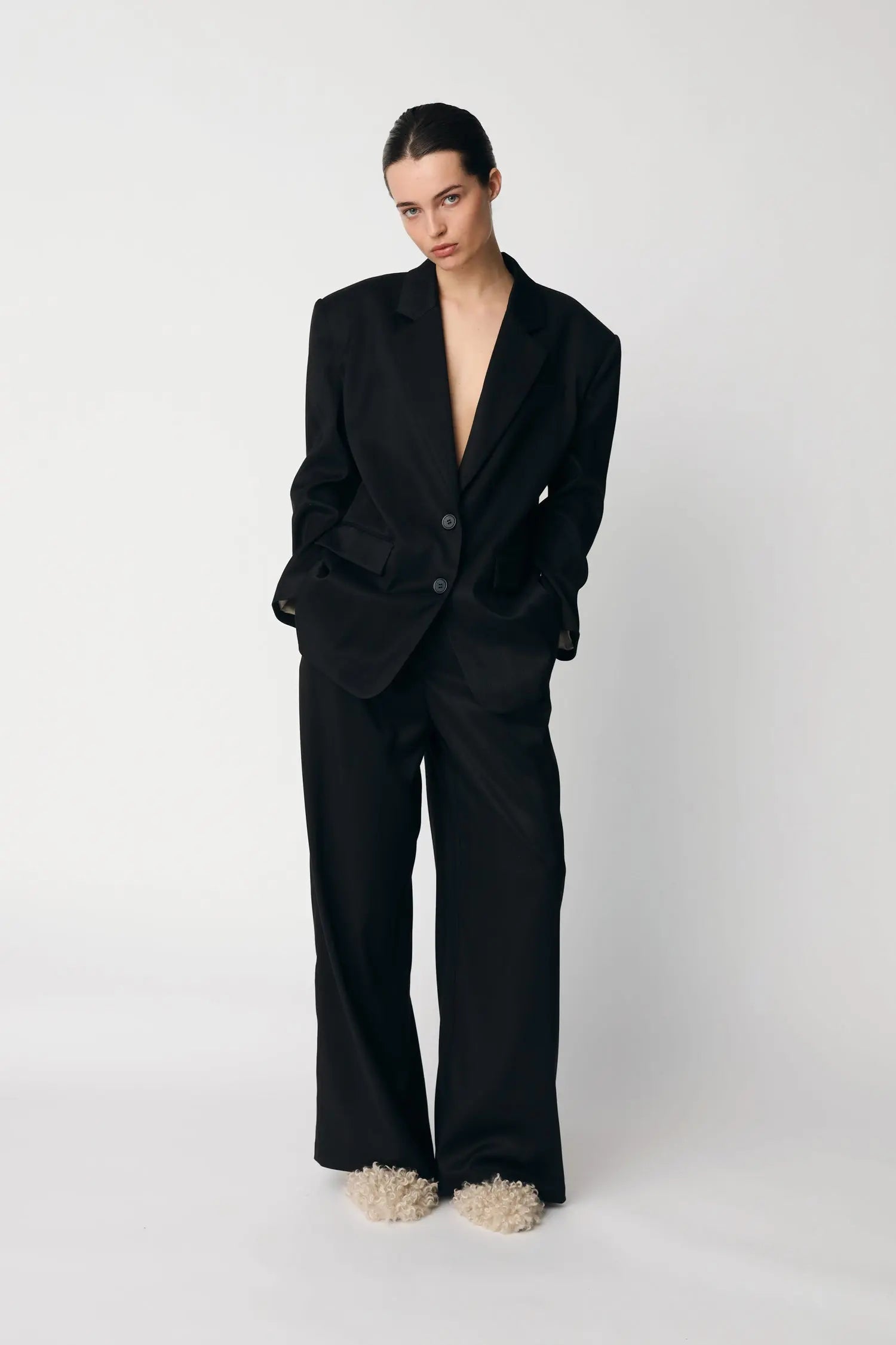 Stella Nova Mid-Waist Loose Suiting Pants Pants 999 Black