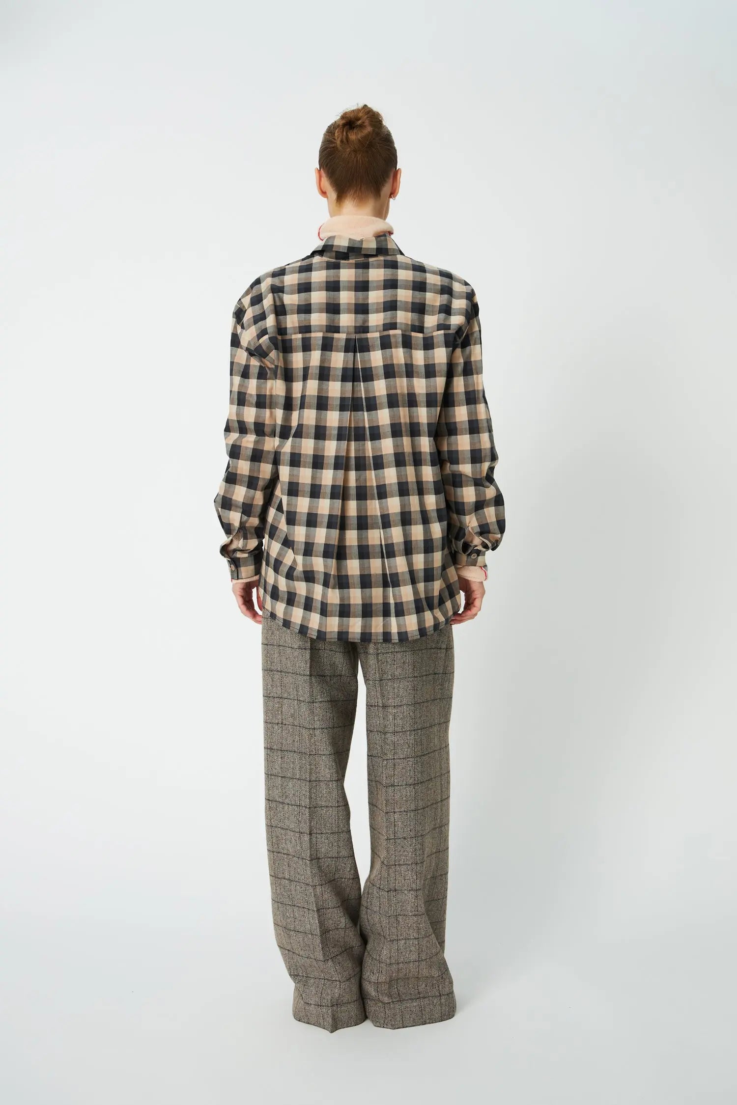 Stella Nova Oversized Checked Shirt Shirt 093 Beige/Black Checks