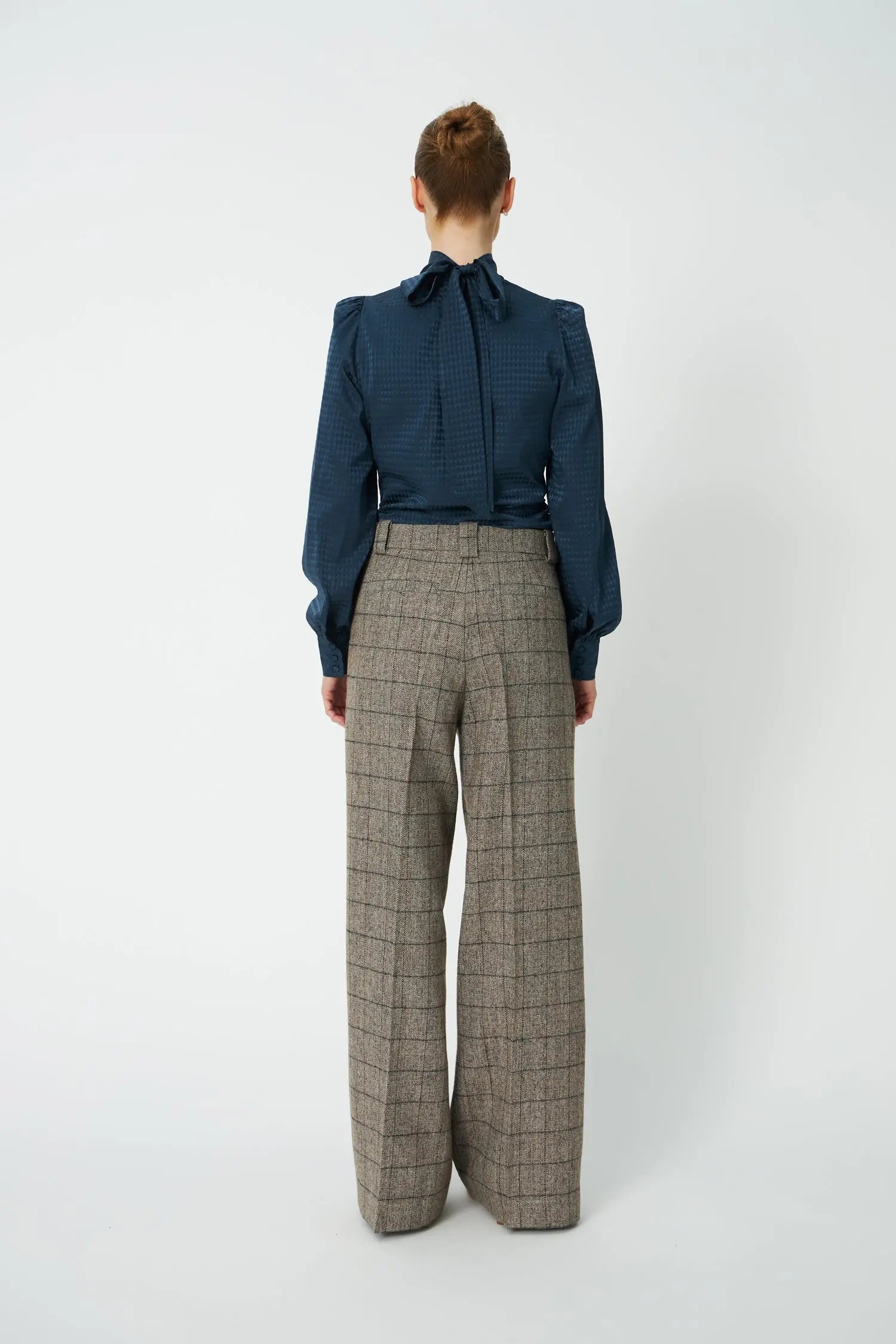 Stella Nova Oversized Low-Waist Suiting Pants Pants 917 Warm Grey Mélange
