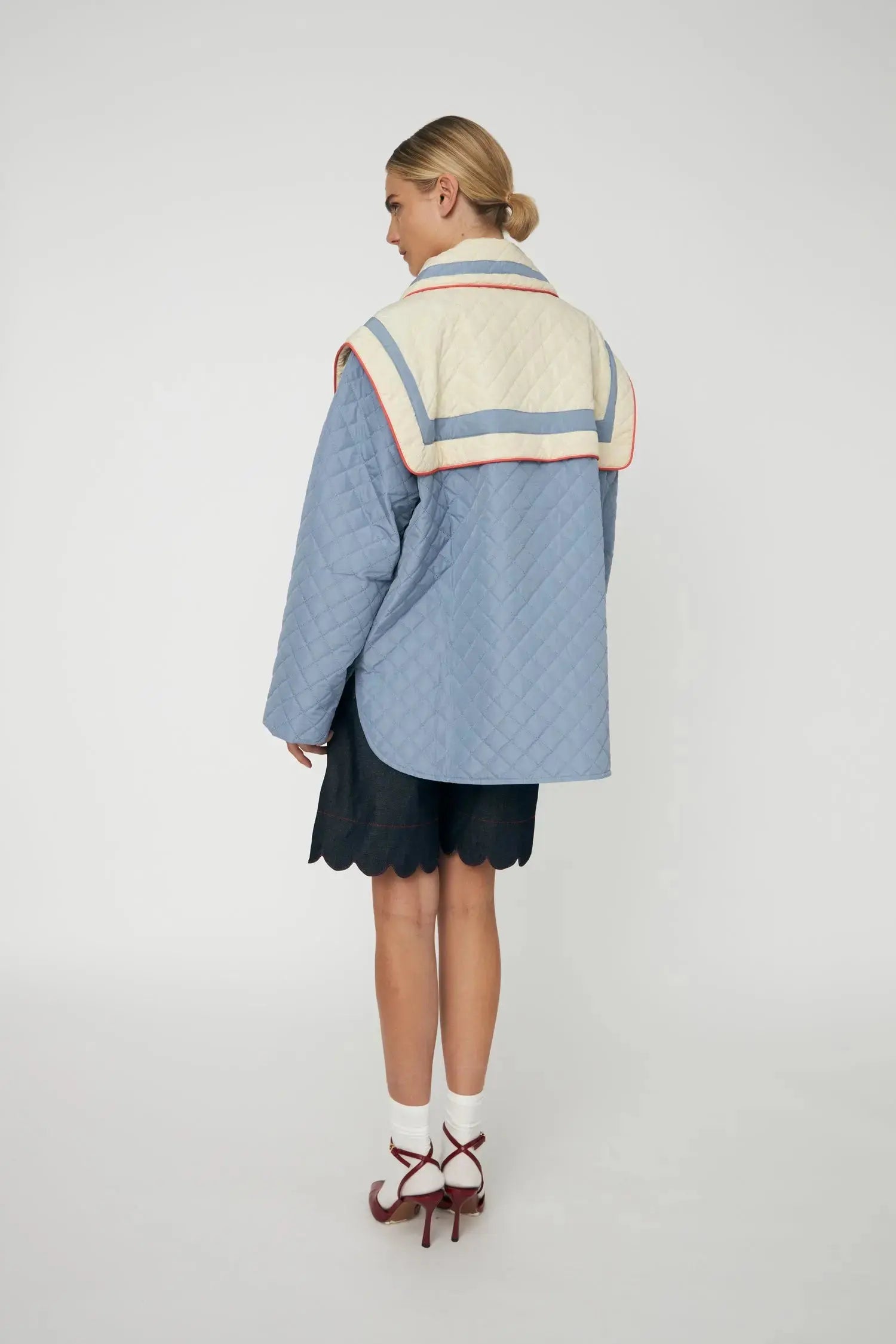 Stella Nova Oversized Quilted Sailor Coat Coat 343 Lovely Blue
