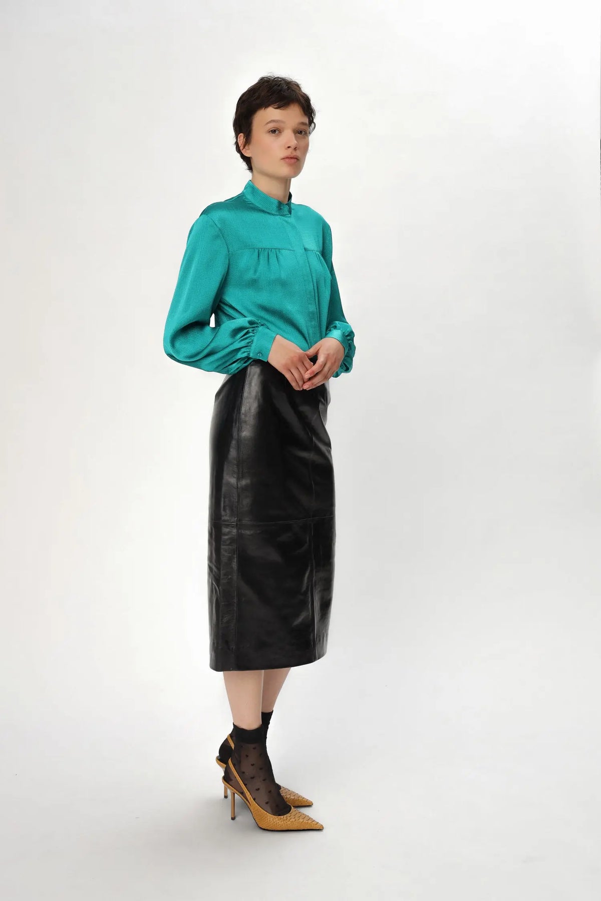 Stella Nova Patent Leather Pencil Skirt Skirt 999 Black
