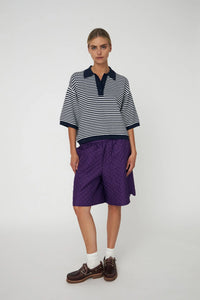 Polo Knit - Navy /Creme