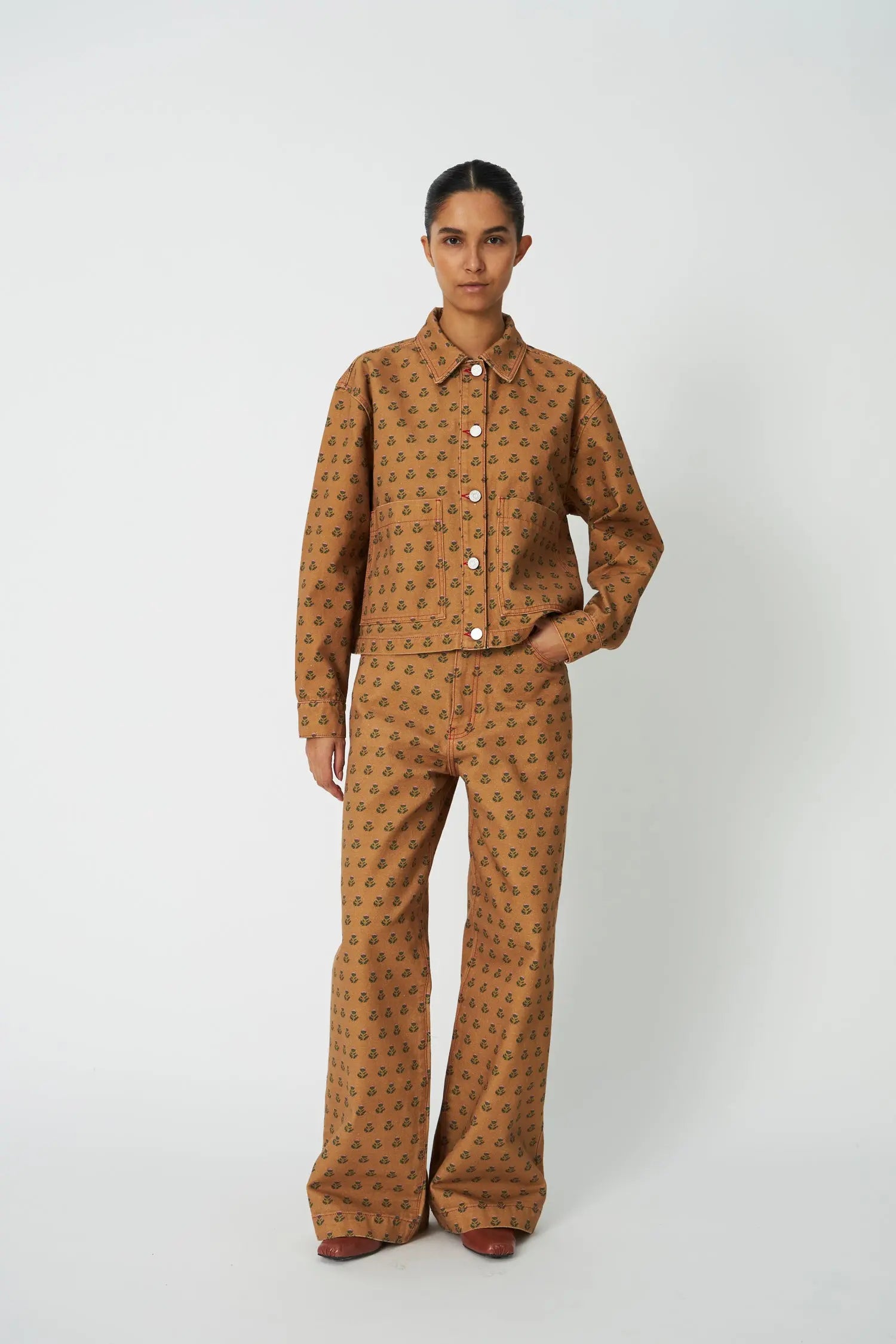 Stella Nova Printed Canvas Pants Pants 167 Simple Flowers
