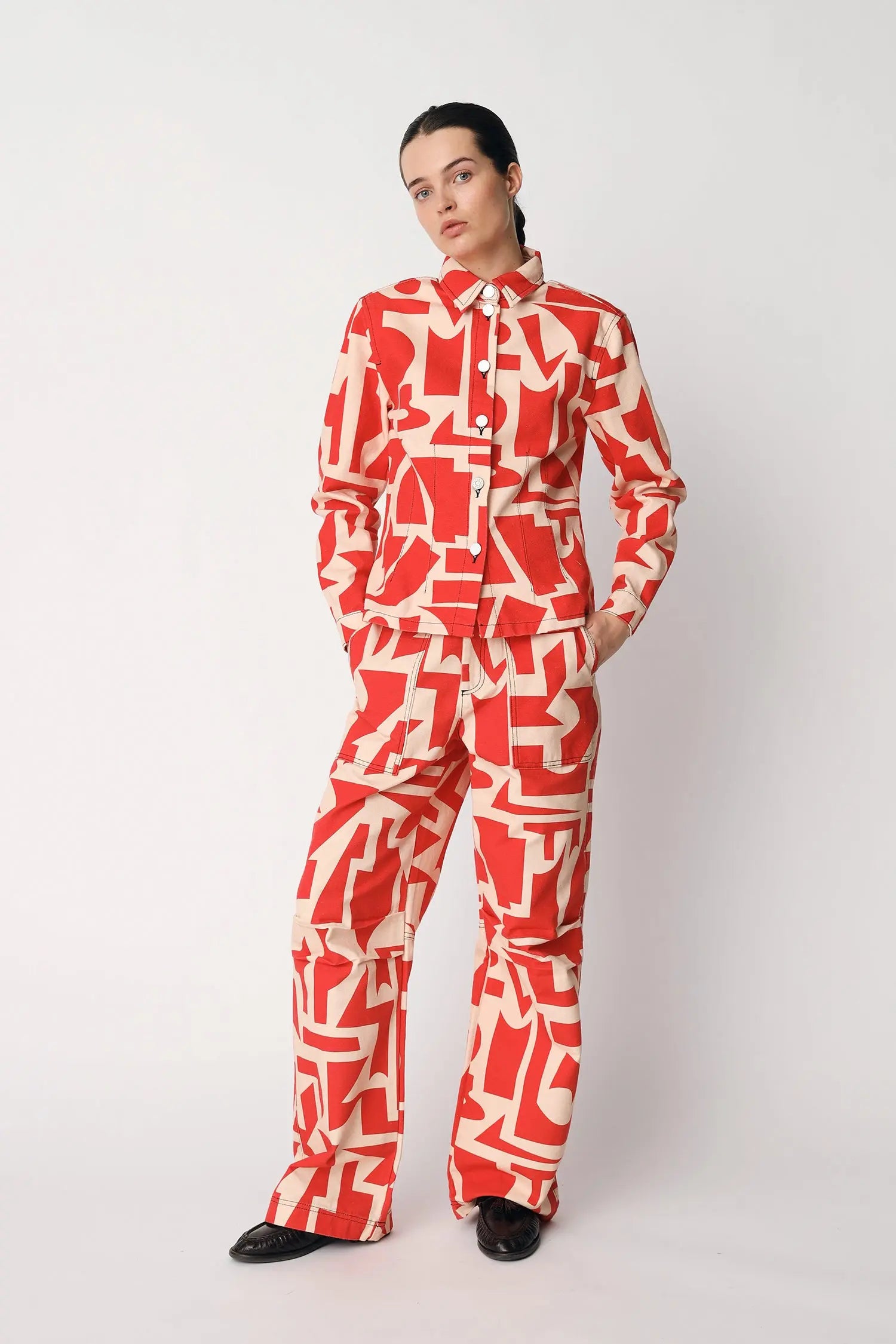 Stella Nova Printed Shirt Shirt 608 Red Mix