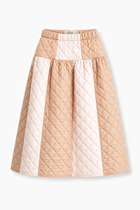 Quilted midi Skirt - Nude