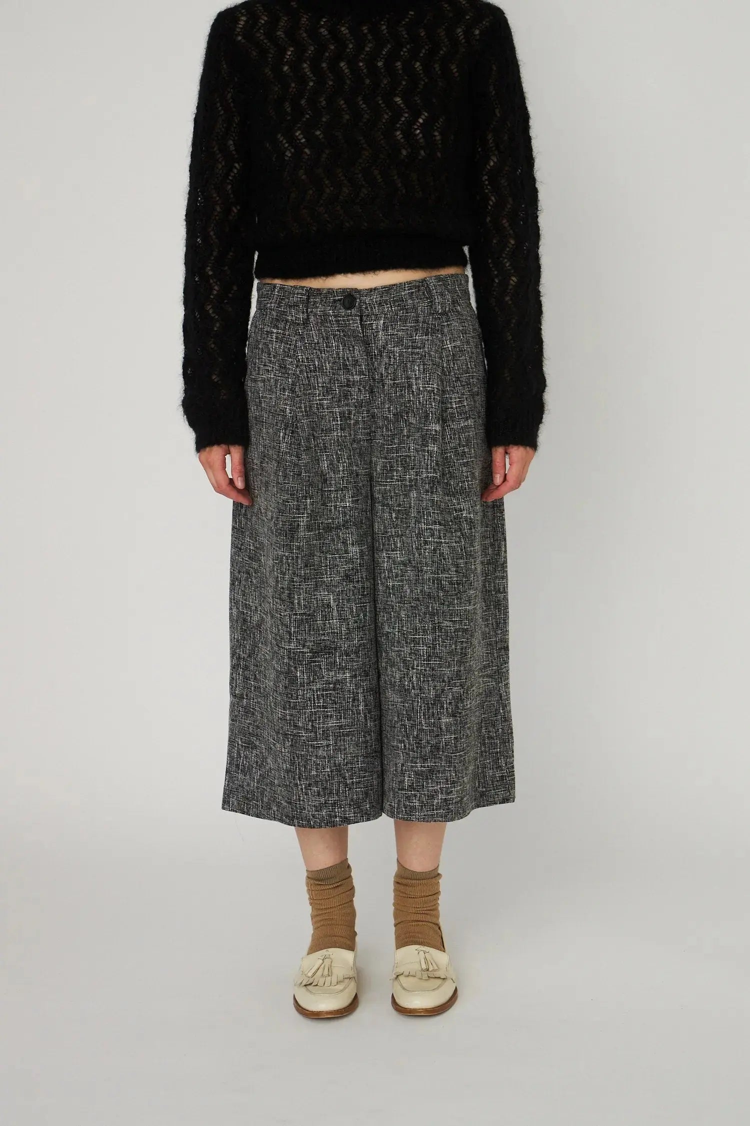 Stella Nova Salt and Pepper Cropped Low-Waist Pants Pants 921 Flintstone