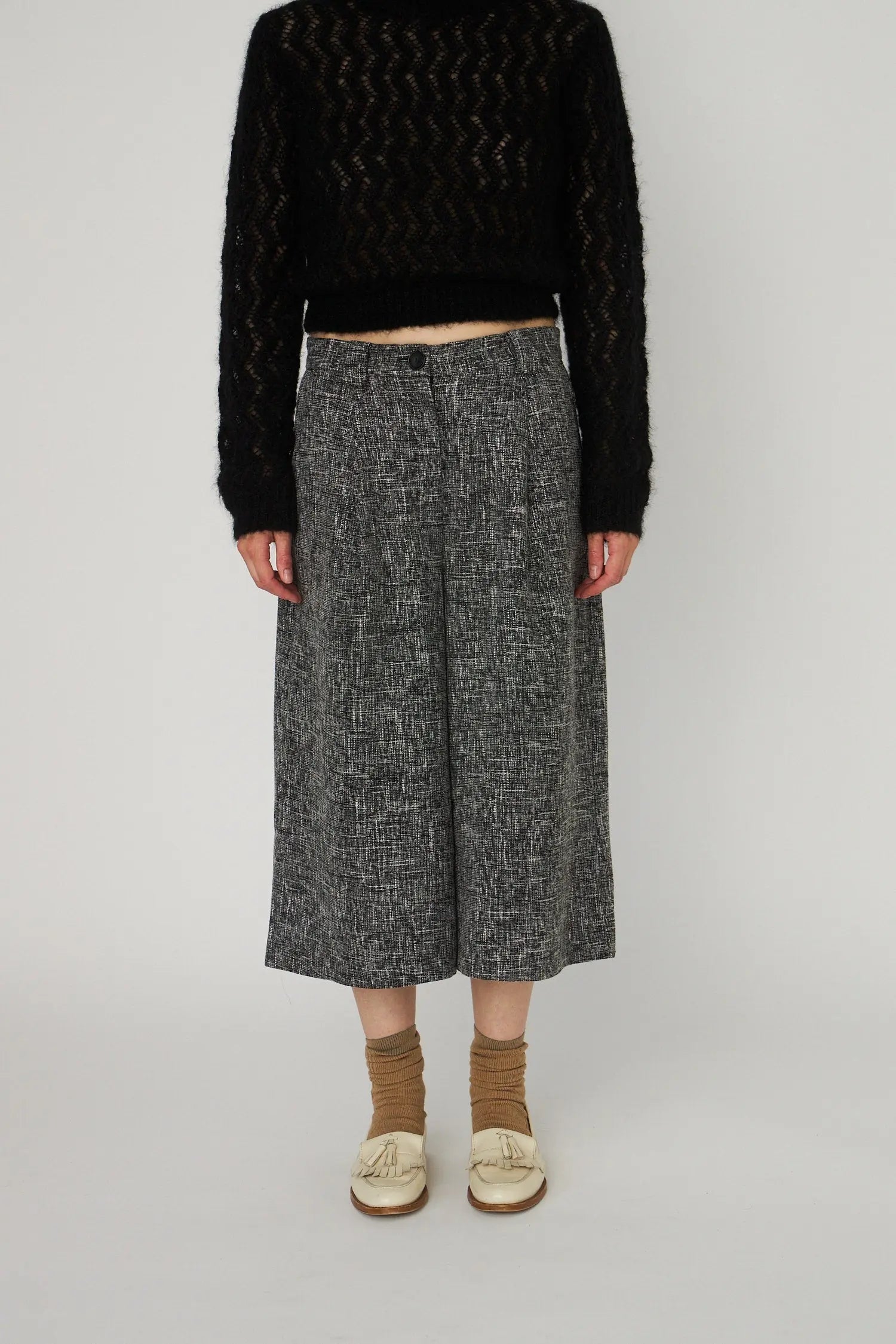 Stella Nova Salt and Pepper Cropped Low-Waist Pants Pants 921 Flintstone