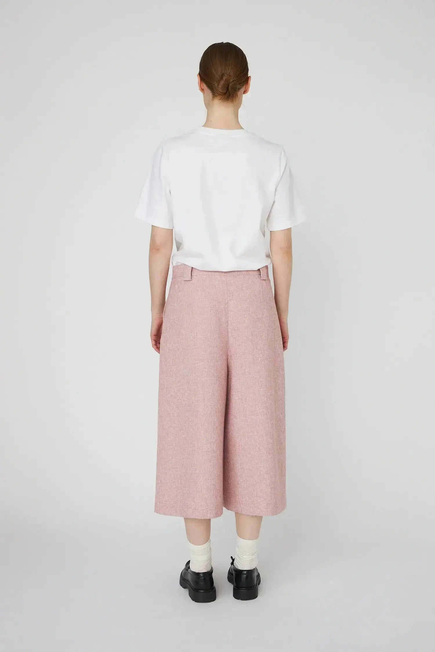 Stella Nova Salt and Pepper Cropped Low-Waist Pants Pants 601 Pink Powder