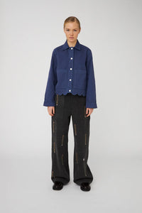 Shirt with Scallop Edge - Dust Blue