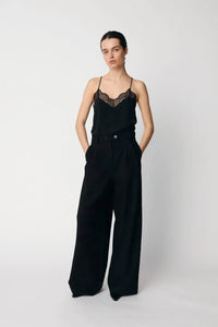 Silk slip top - Black
