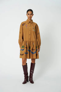 Small Embroidery Dress - Khaki