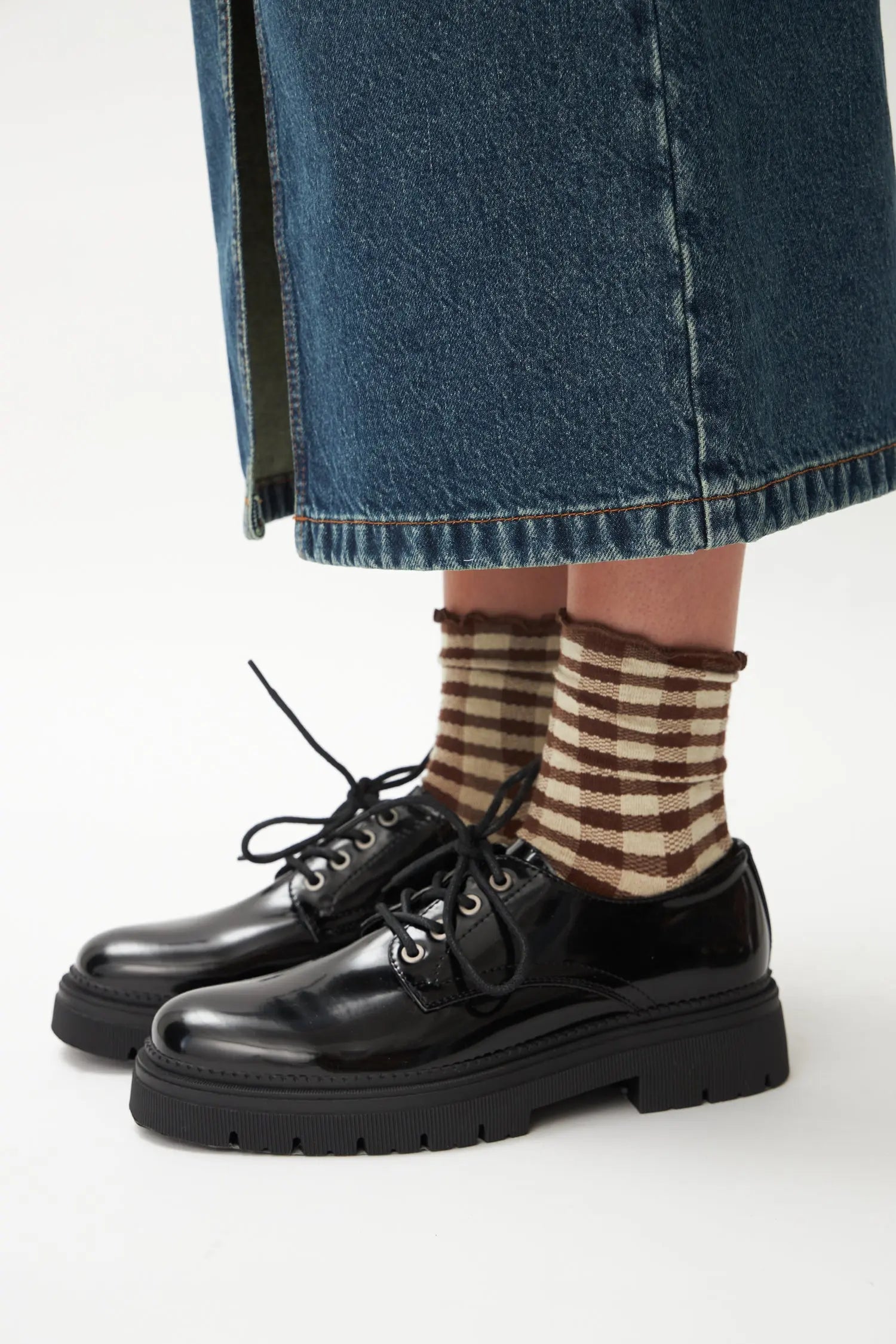 Stella Nova Sock Check Socks 104 Latte Checks