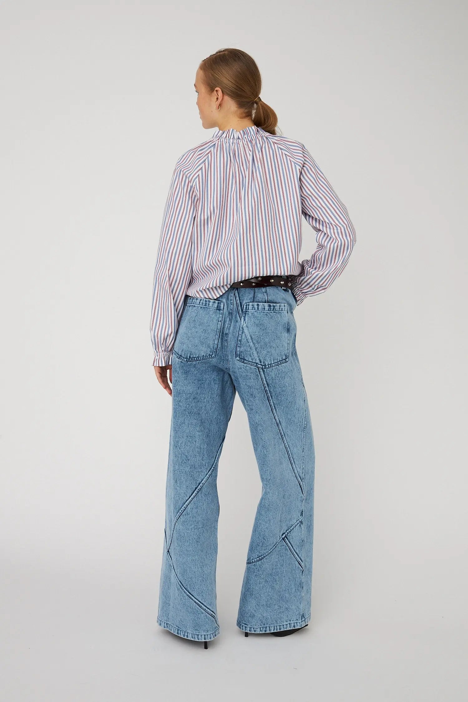 Stella Nova Striped Blouse in Cotton Blouse 237 Red & Blue Stripes