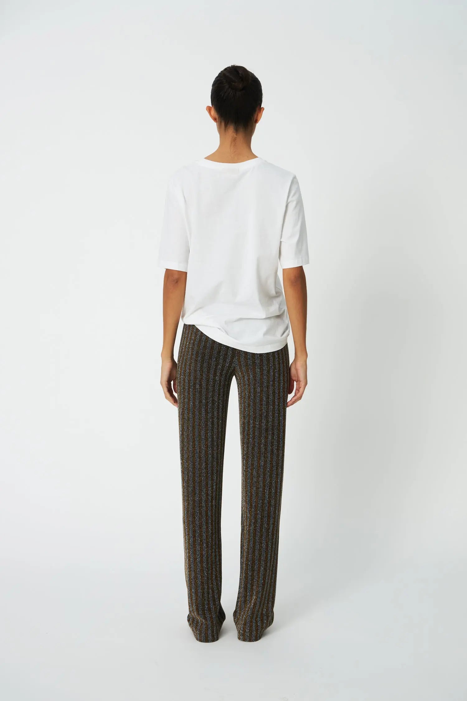 Stella Nova Striped Lurex Jersey Pants Pants 377 Gold Silver Shimmer