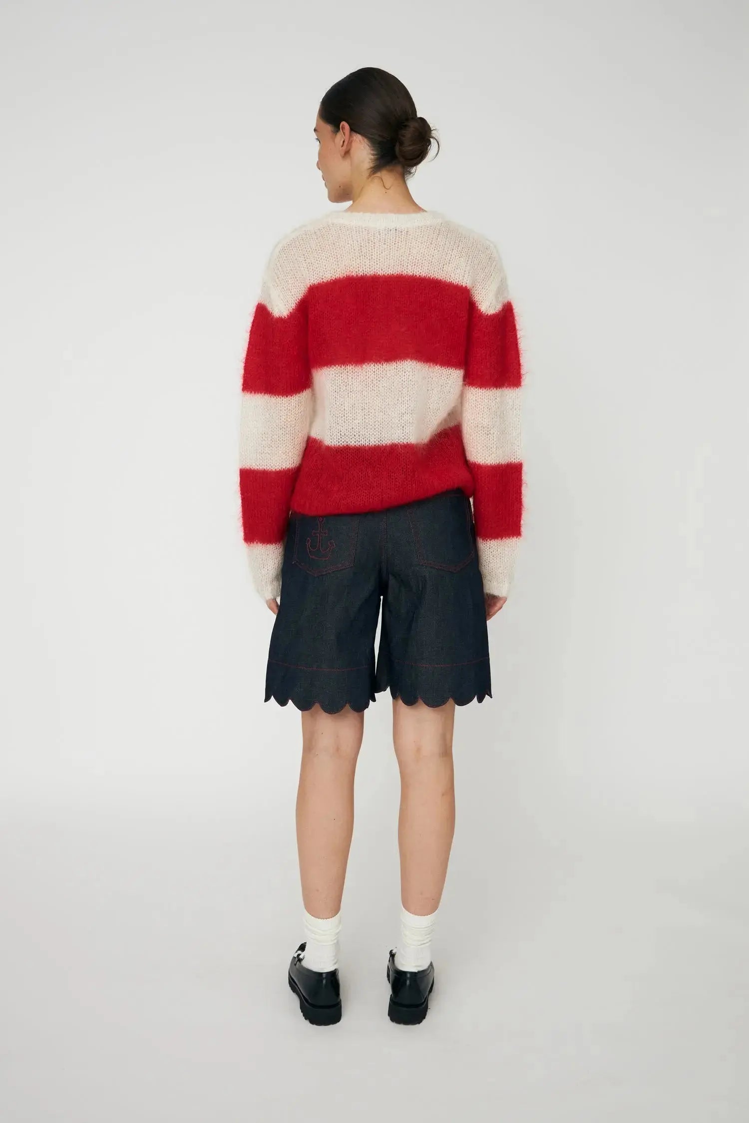 Stella Nova Striped Luxury Mohair Sweater Sweater 078 Ivory