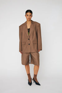 Blazer a righe oversize - Brown Stripes