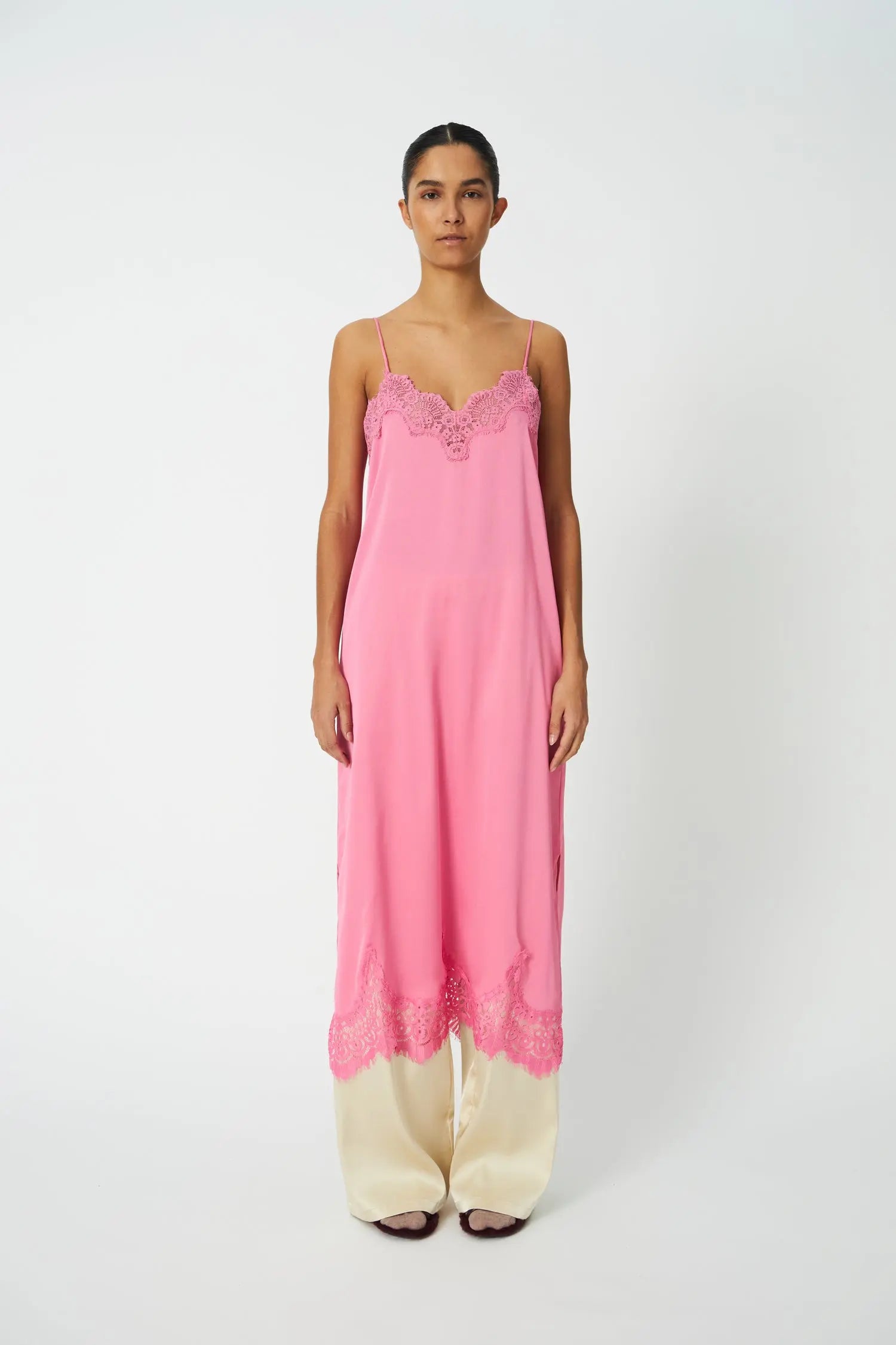 Stella Nova Underlayer Lace Dress Dress 567 Amazing Pink