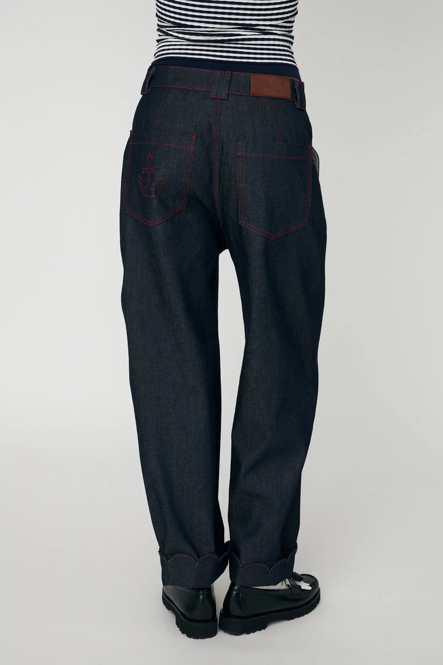 Stella Nova Unwashed Denim Scallop Pants Pants 333 Raw Denim