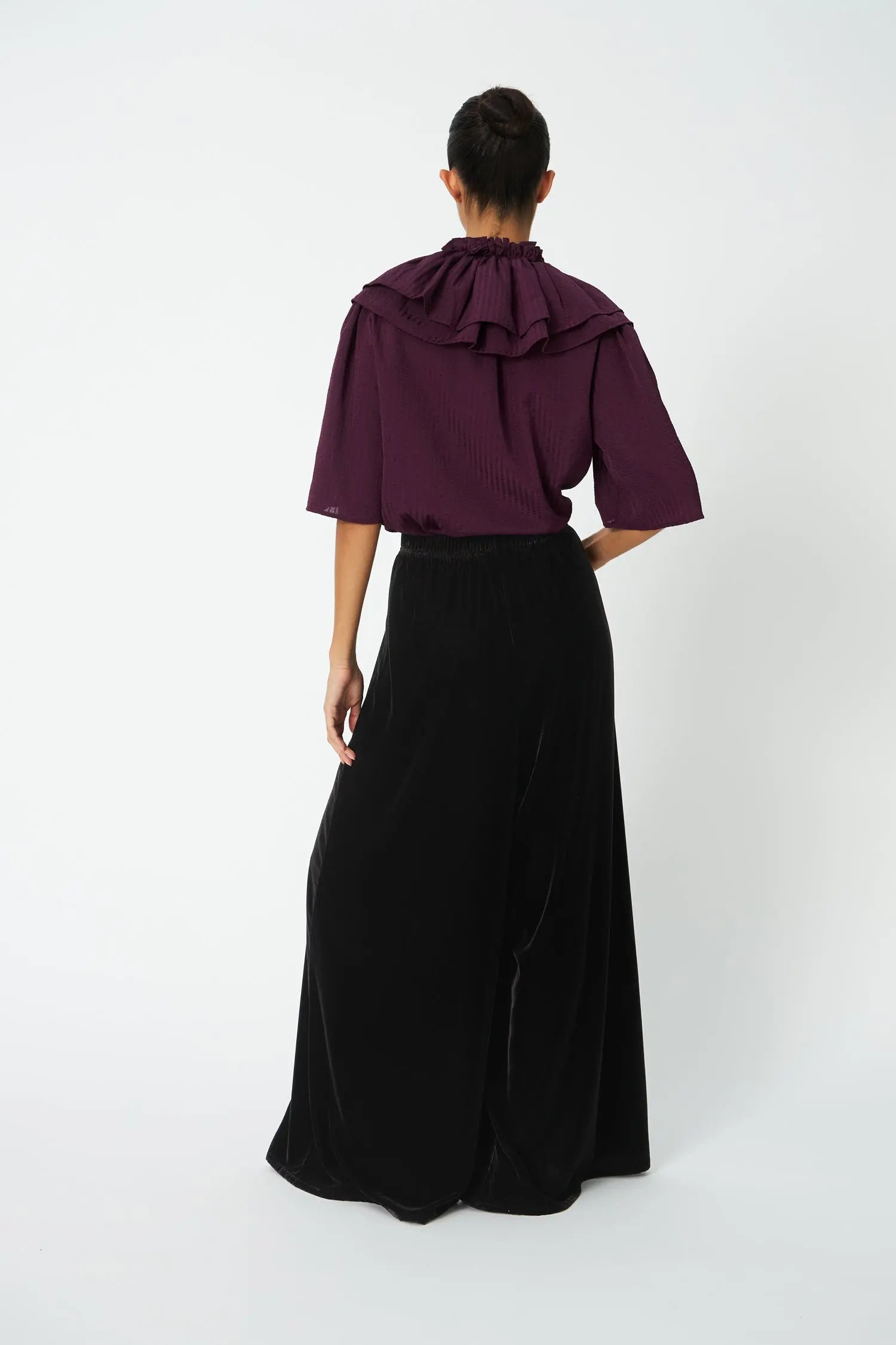 Stella Nova Velvet Volume Pants Pants 856 Dark Brown