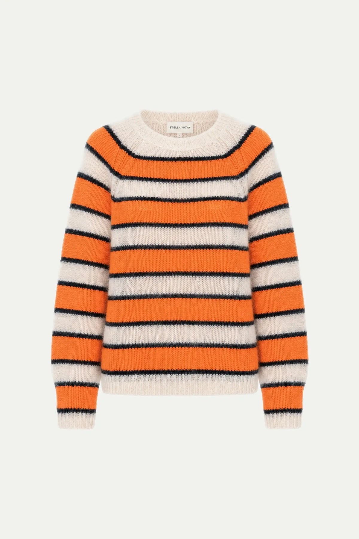 Stella Nova Wool Mix Mohair Sweater Coatigan 748 Bright Orange