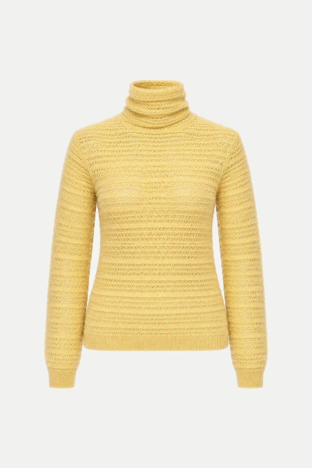 Stella Nova Alpaca Delicate Knit Highneck Blouse 115 Sweet Yellow