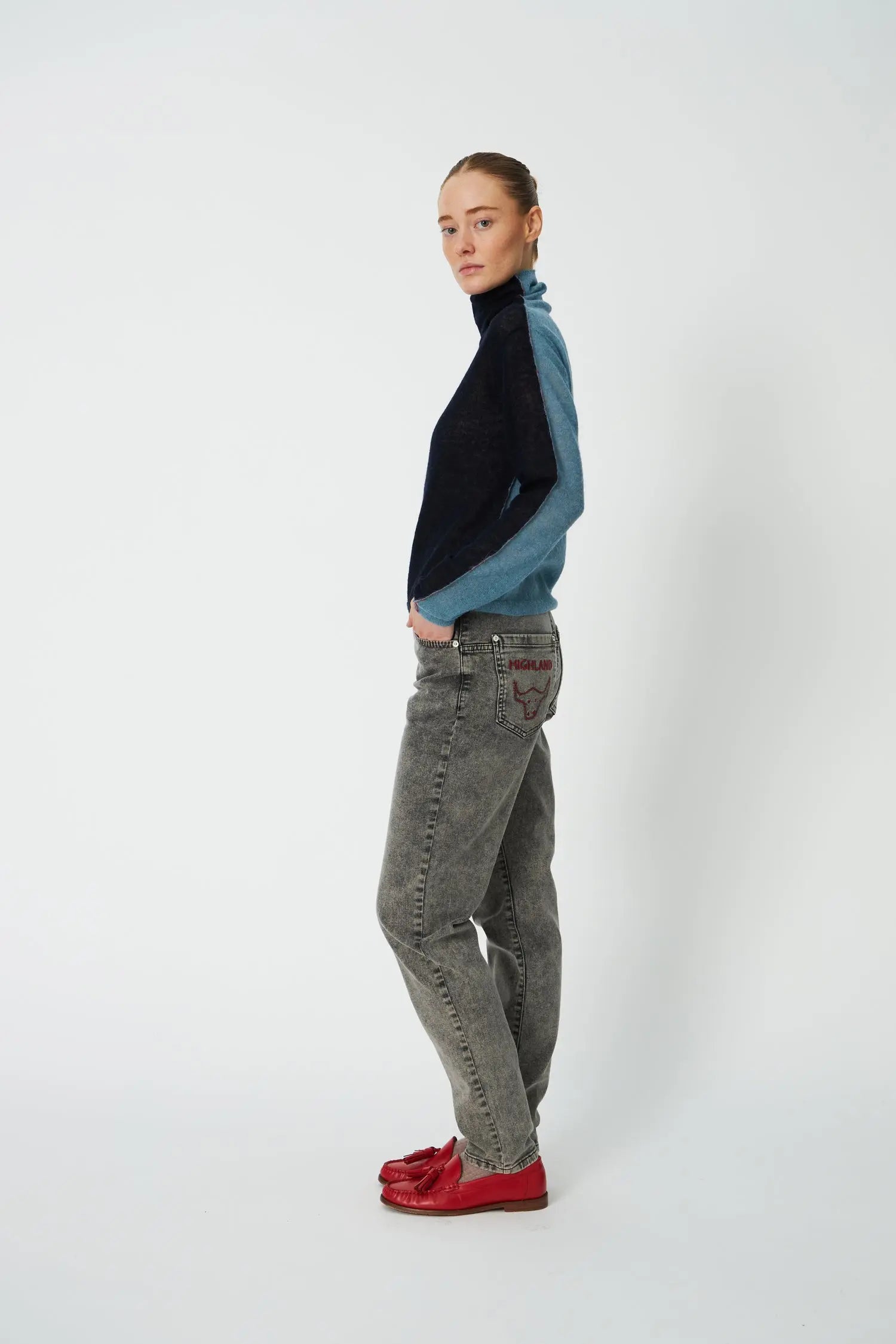 Stella Nova Alpaca Turtleneck Sweater 322 Evening Blue