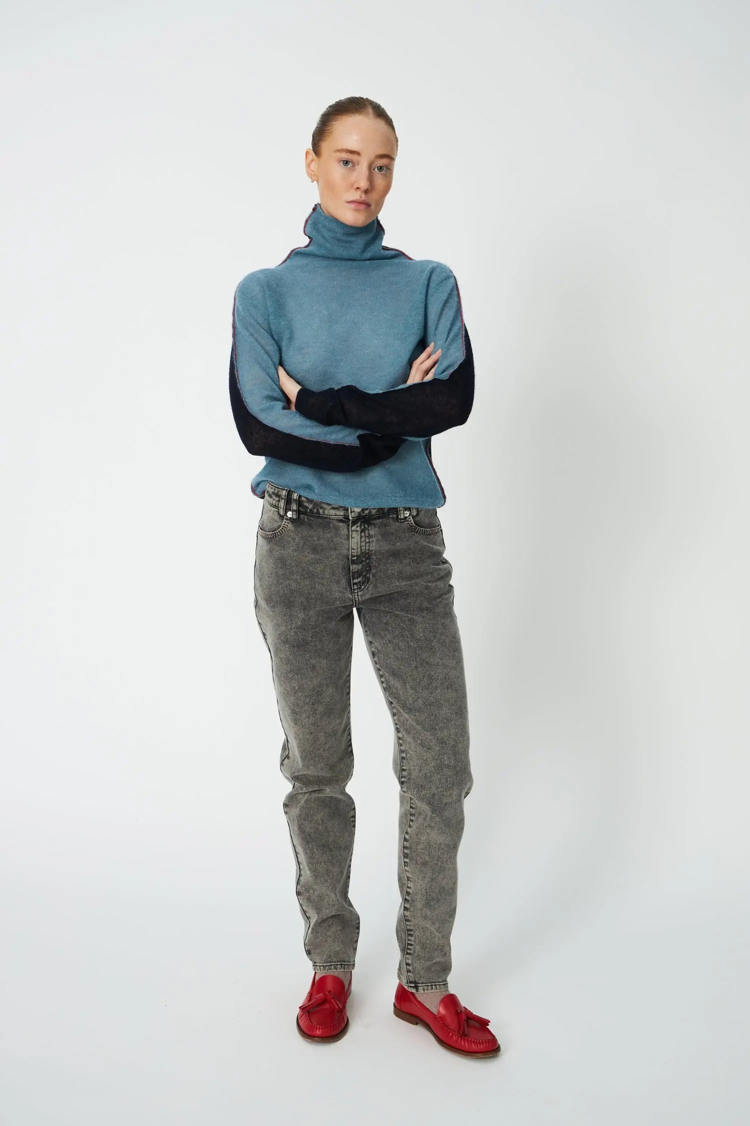 Stella Nova Alpaca Turtleneck Sweater 322 Evening Blue