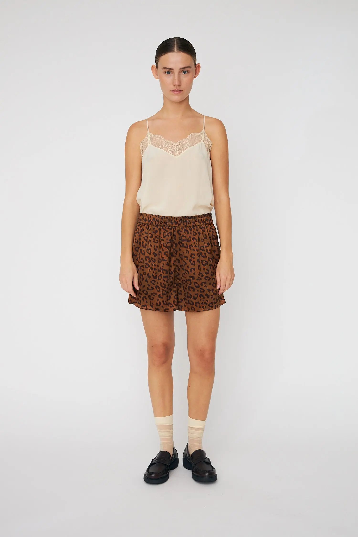 Stella Nova Animal Printed Silk Shorts Short Pants 081 Leopard