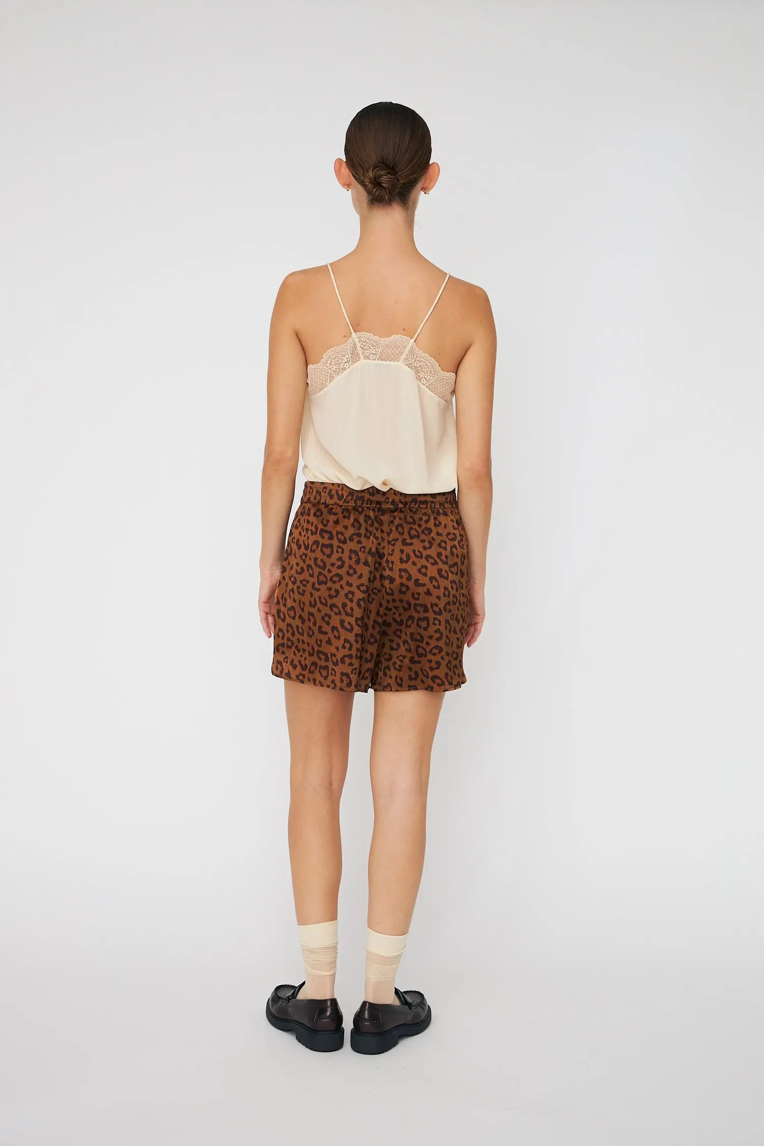 Stella Nova Animal Printed Silk Shorts Short Pants 081 Leopard