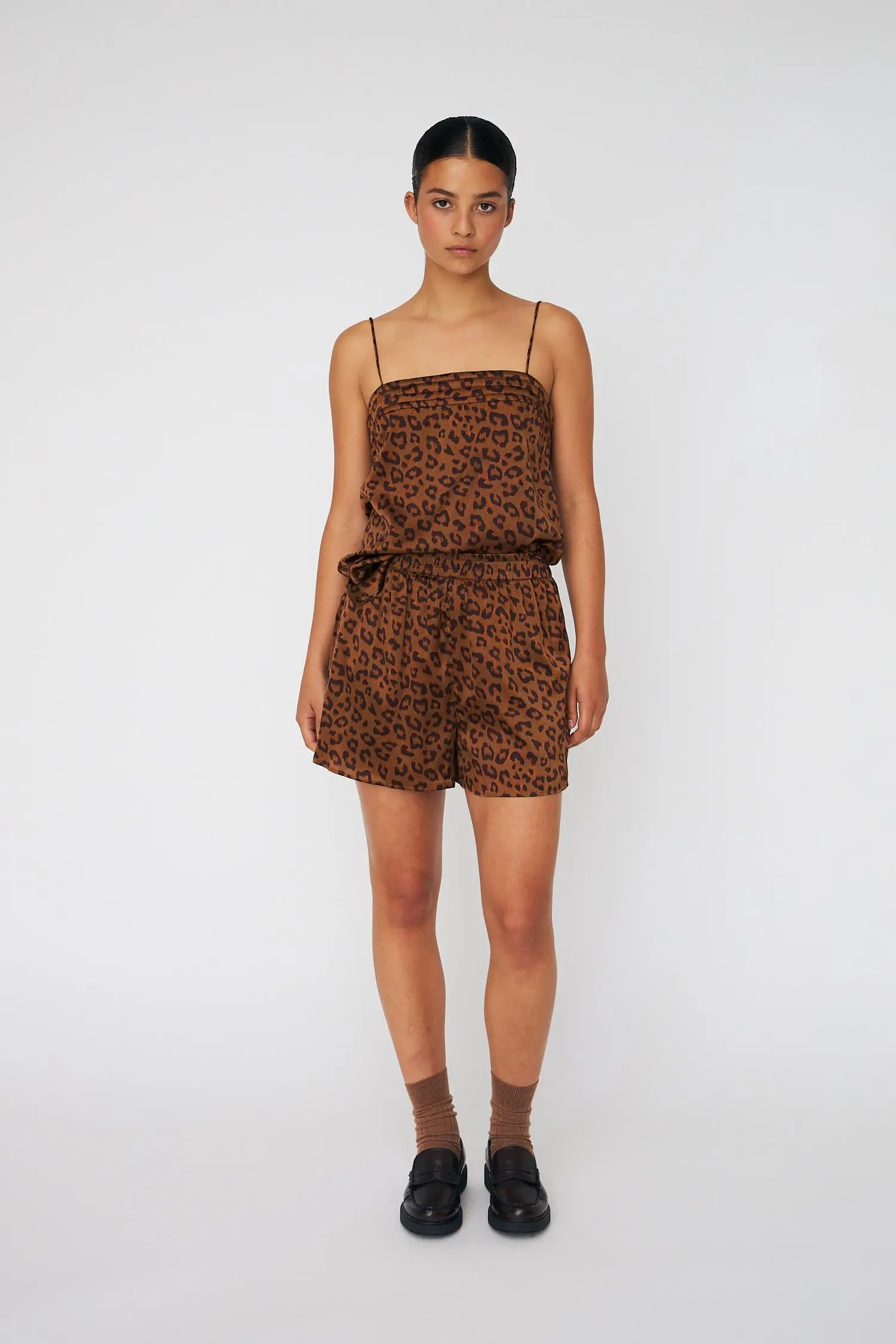 Stella Nova Animal Printed Silk Top Top 081 Leopard