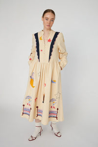 Bead Embellished Midi Dress - Creme Brûlée