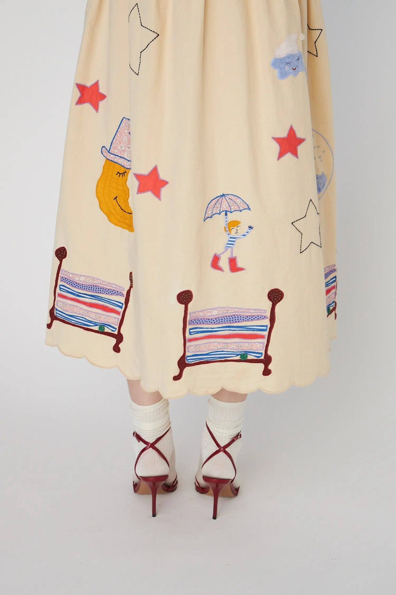 Stella Nova Bead Embellished Midi Dress Dress 053 Creme Brûlée