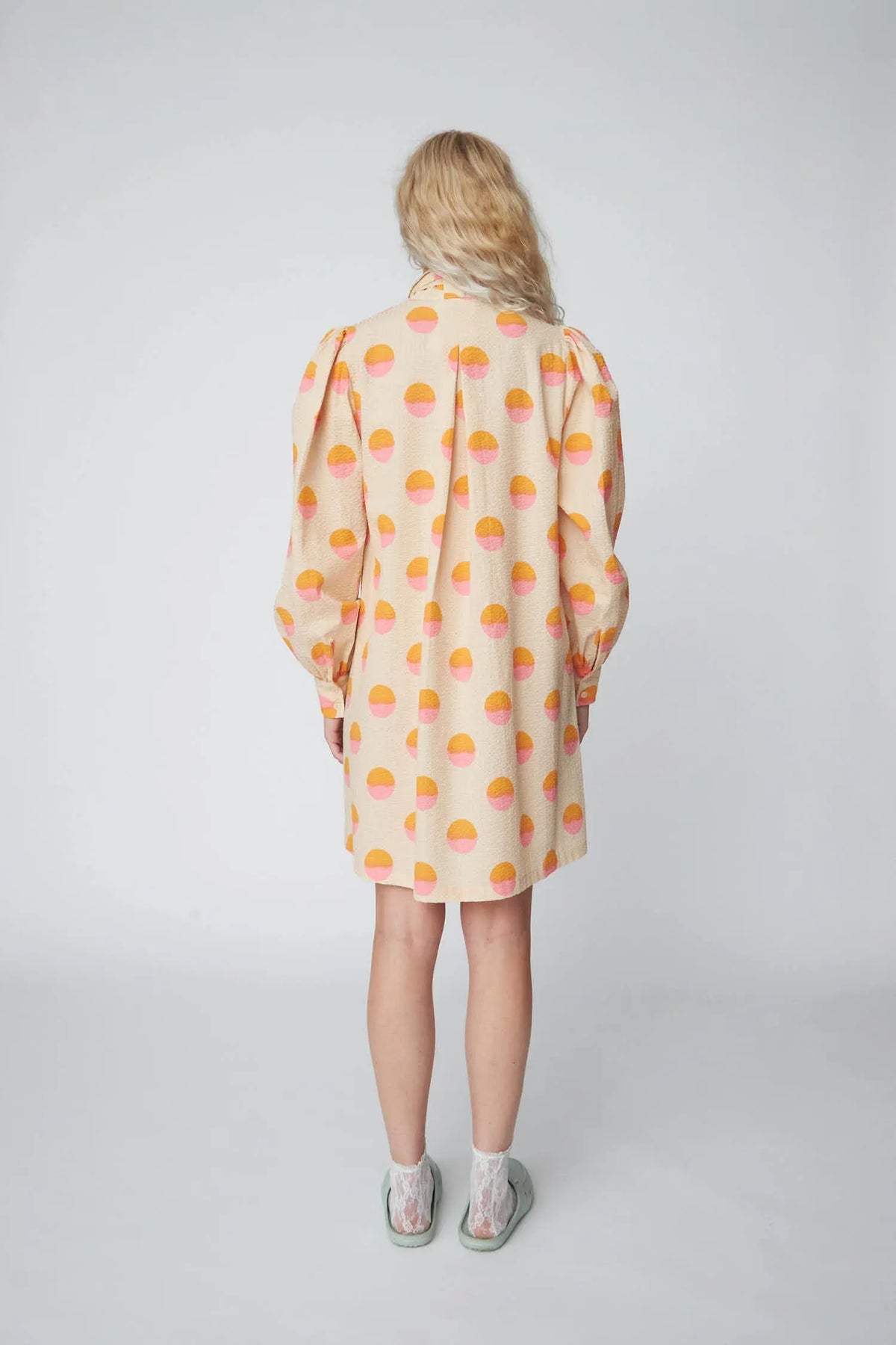 orange and white polka dot dress WeWoreWhat Orange White Polka Dot Mini Dress Large
