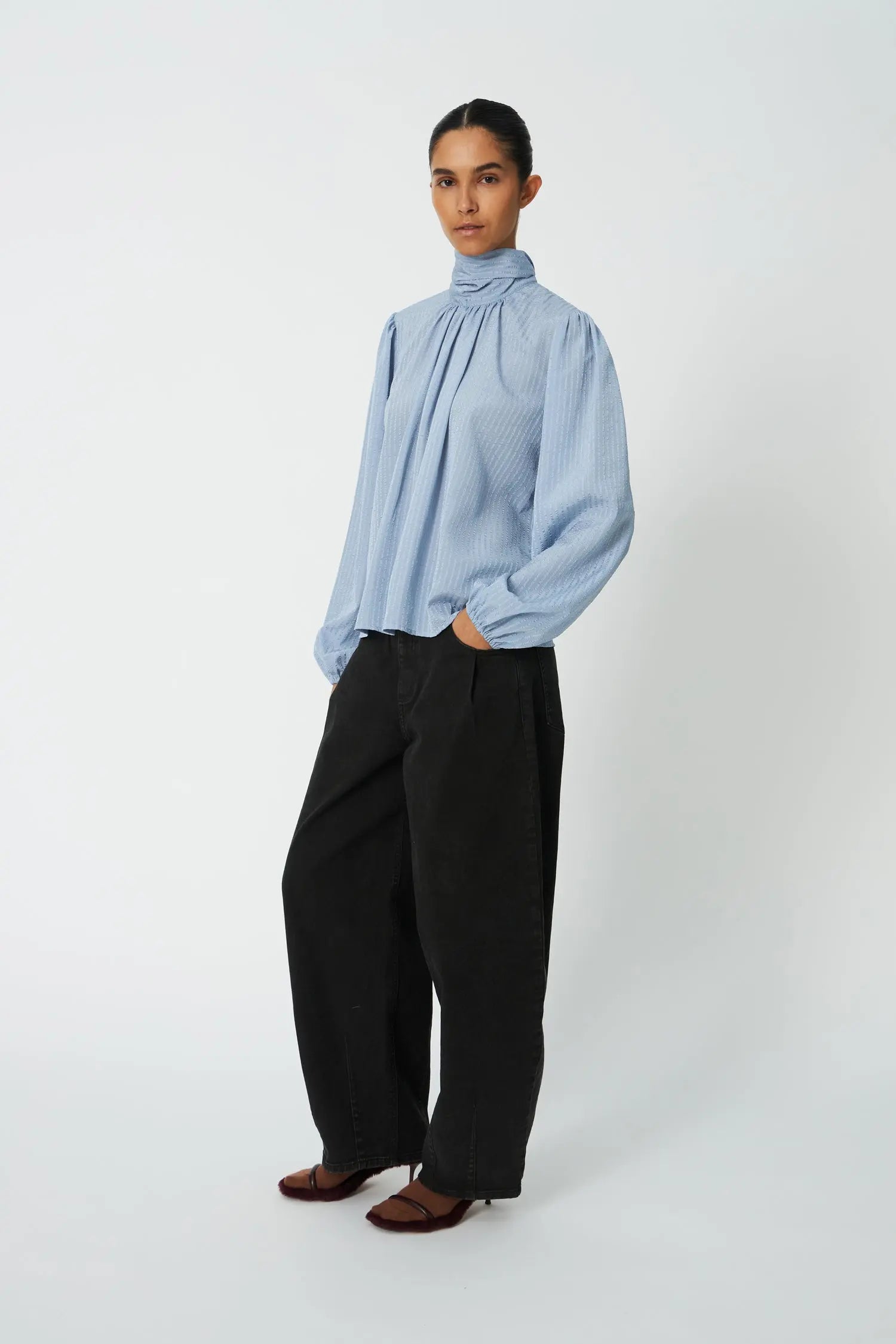 Stella Nova Bow Blouse Blouse 303 Dowe Blue
