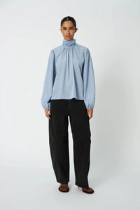 Bow Blouse - Dowe Blue