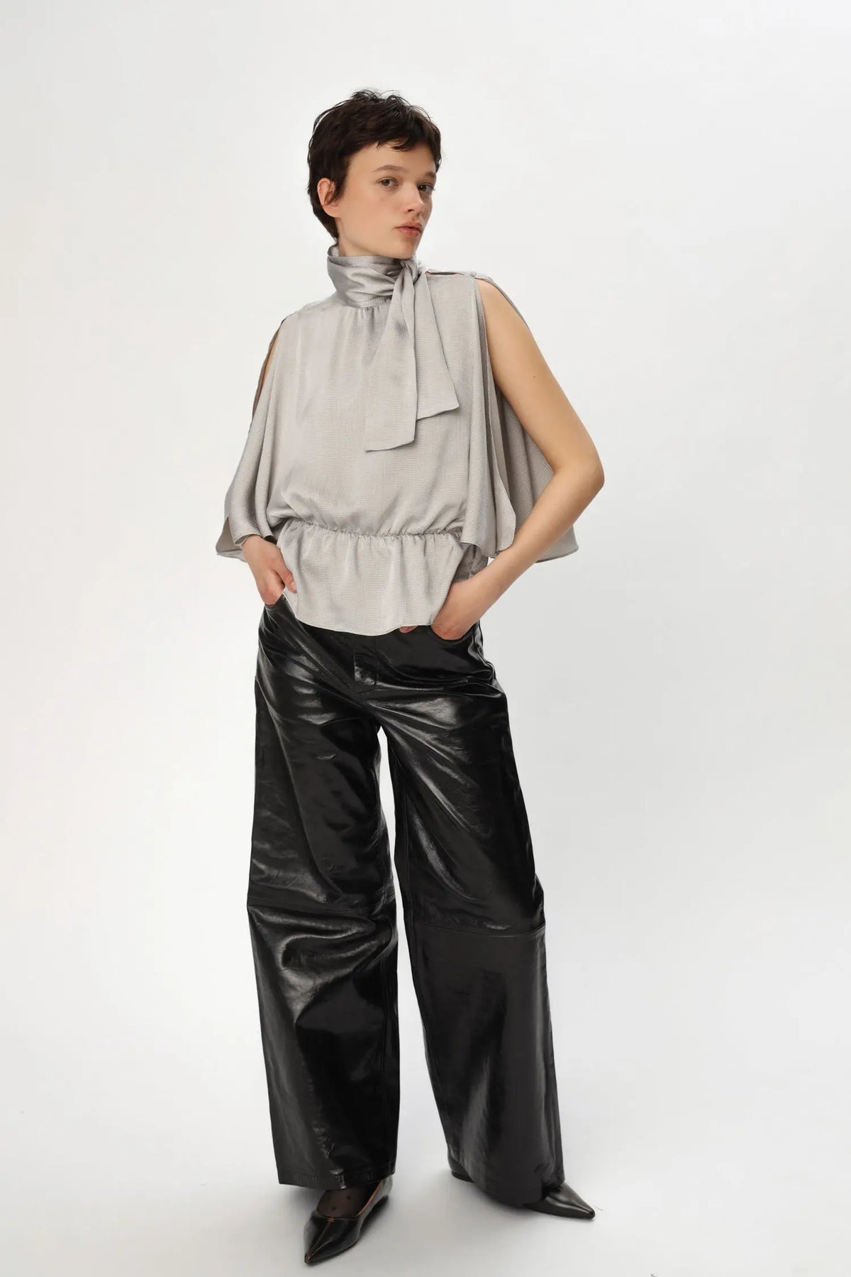 Stella Nova Butterfly Sleeved Blouse Blouse 876 Pearl Grey