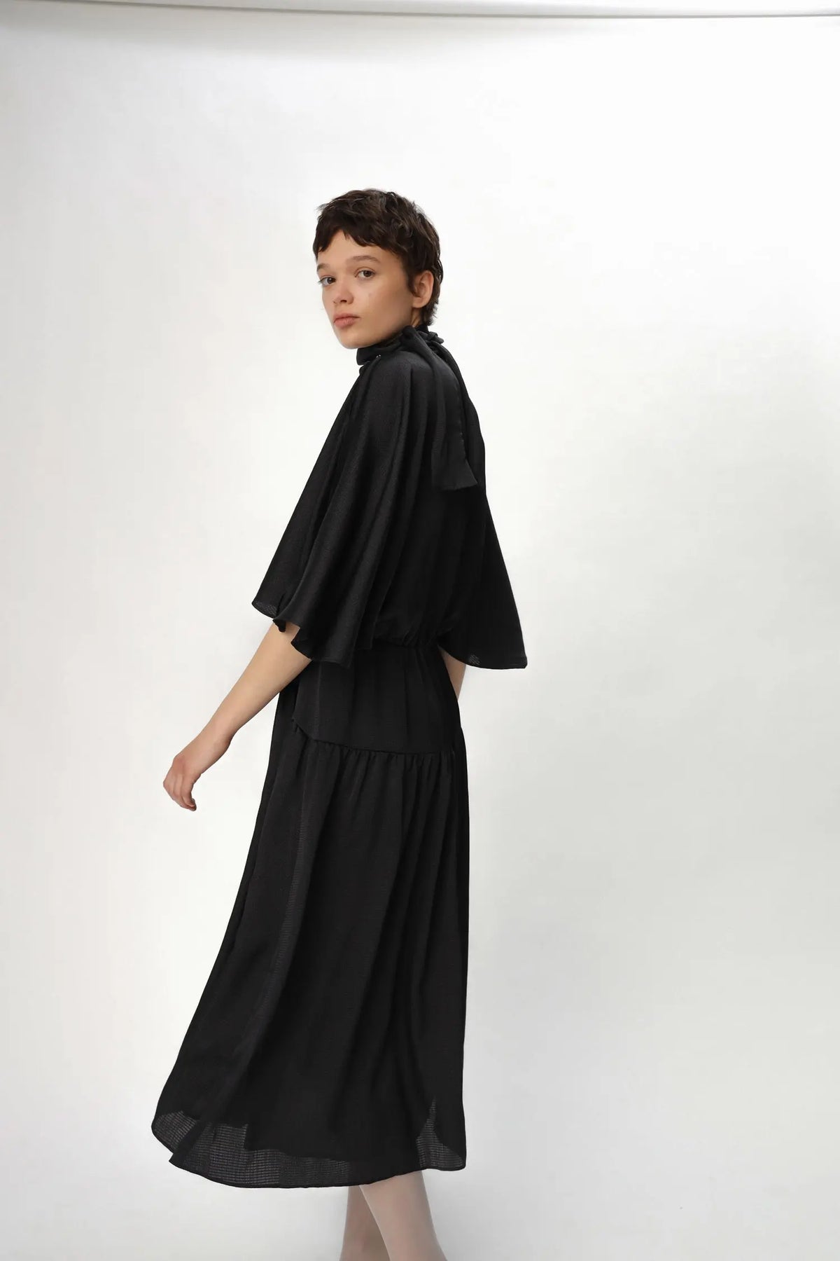 Stella Nova Butterfly Sleeved Dress Dress 999 Black