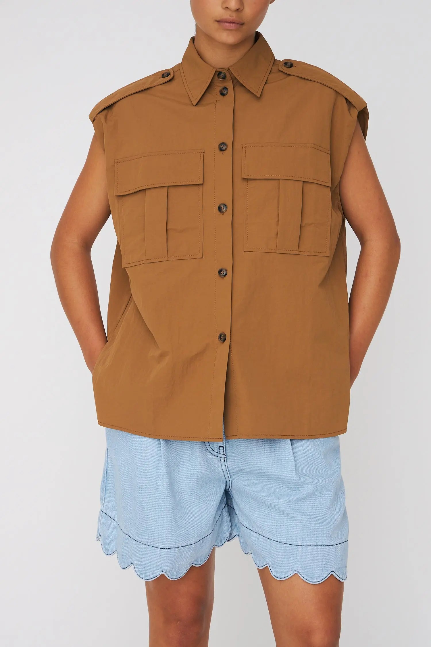 Stella Nova Caravan Shirt-Top Shirt 079 Camel Brown