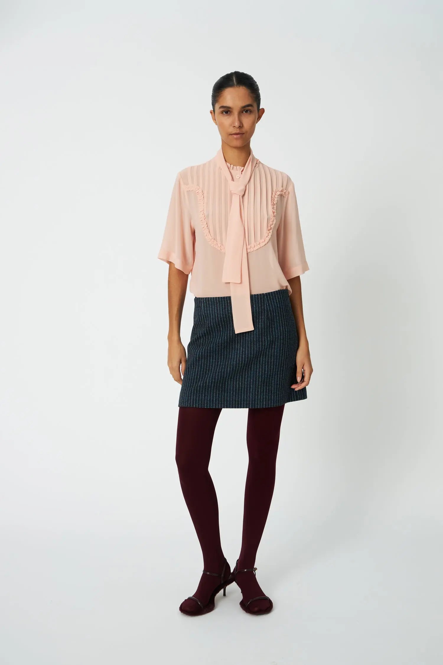 Stella Nova Checked Micro Skirt Skirt 416 Blue Checks