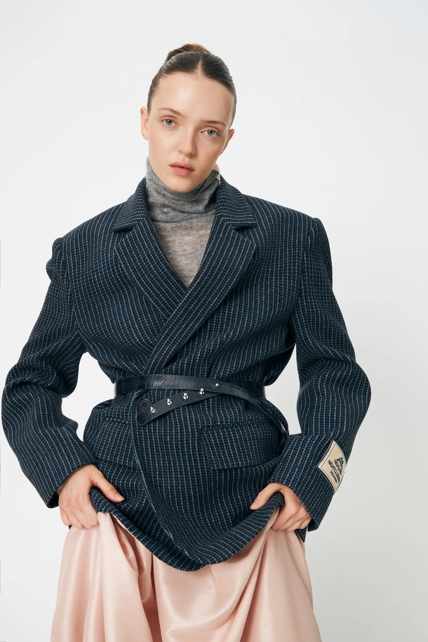 Stella Nova Checked Oversized Wool Blazer Blazer 416 Blue Checks