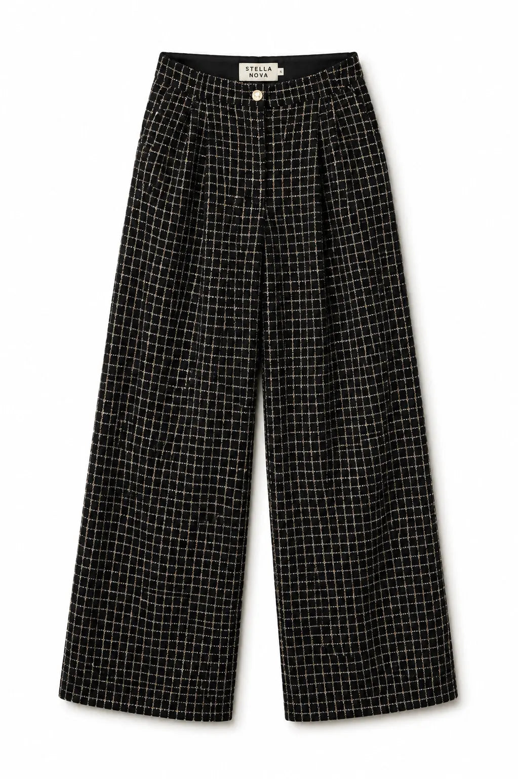 Stella Nova Checked bouclé pants Pants 777 Black/White Check