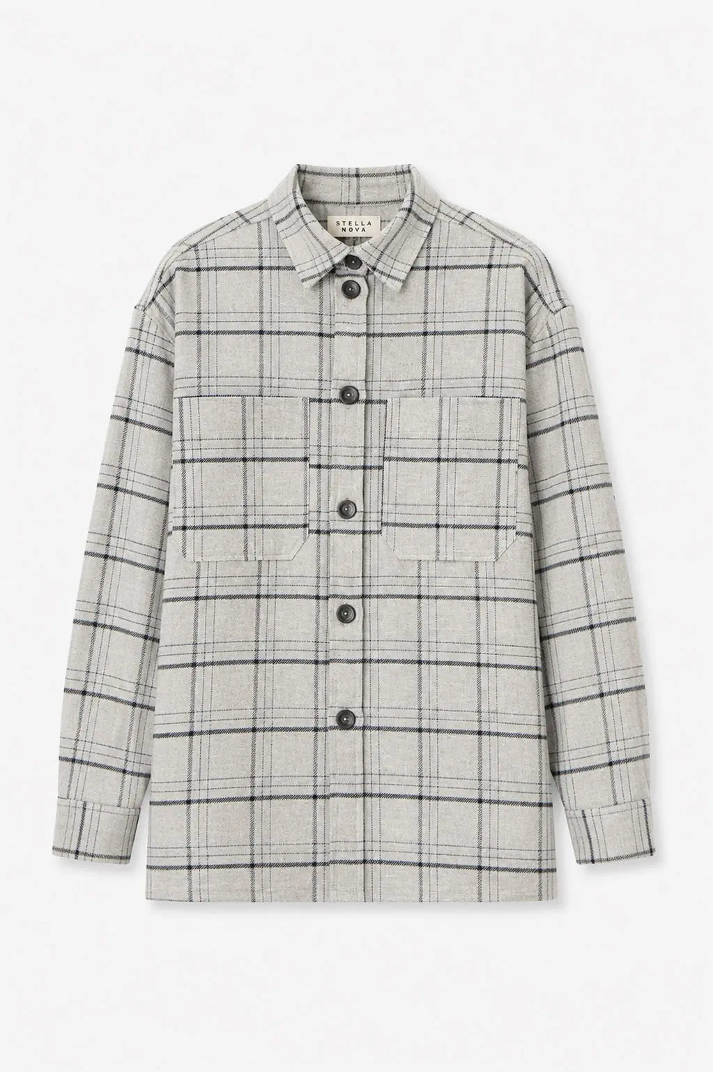 Stella Nova Checked wool mix shirt Shirt 864 Grey Checks