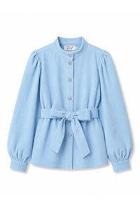 Corduroy shirt with belt - Light Blue